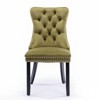 DOMETOUR 2Pcs Modern High-end Velvet Upholstered Dining Chair with Wood Legs Nailhead Trim - 3 of 4