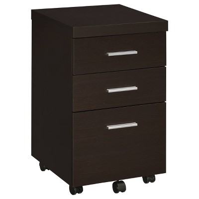 Skeena Cappuccino 3-Piece Office Desk Set with Glass Top