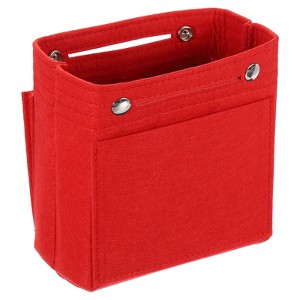 Unique Bargains Portable Makeup Bags and Organizers Encrypted Felt Purse Insert 6.7 x 3.9 x 6.3 Inch - 1 of 4