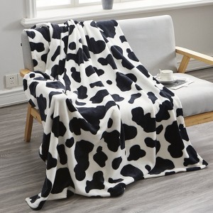 LOVEVOOK Soft Cow Print Blanket, Cozy Cow Throw Blanket for Couch Bed and Travel, Cow Decor Plush Throw Blankets for All Seasons - 1 of 4