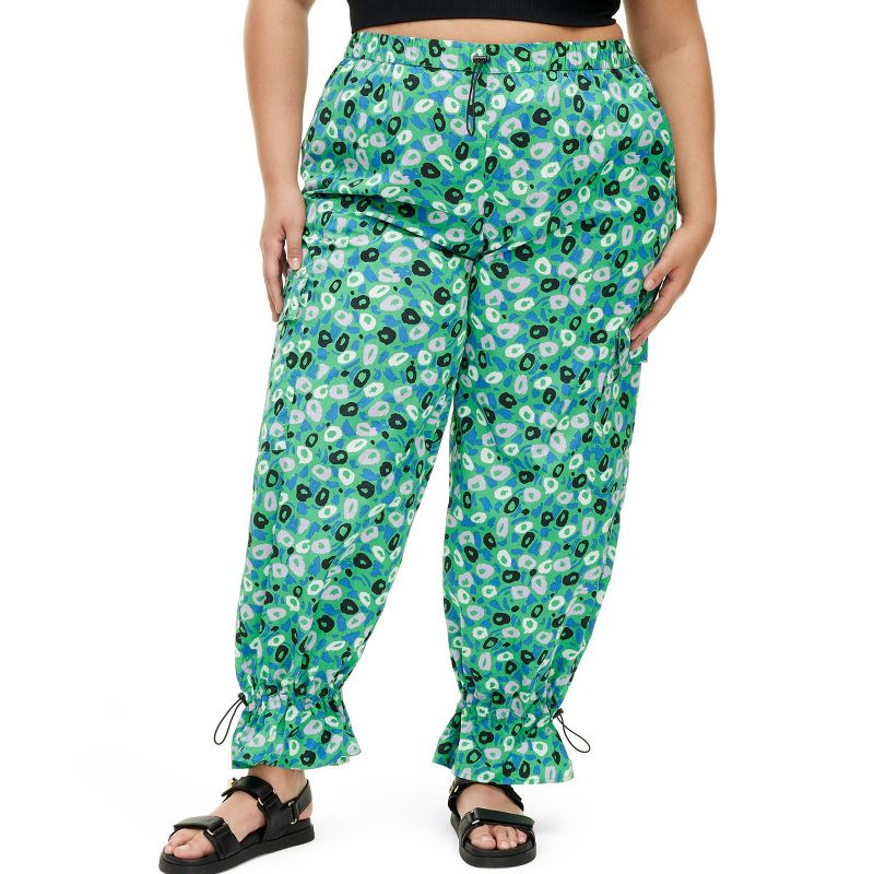 Women's Utility Jazz Dot Green Cargo Pants - DVF for Target, 1 of 8