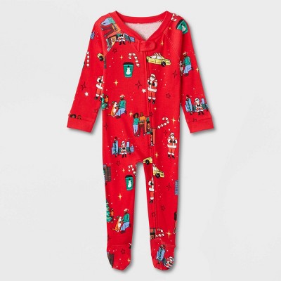 Image of Baby Holiday City Matching Family Footed Pajama - Wondershop™ with Frances Marina Smith Red 3-6M