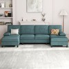 Celebalcony 106" Modular Upholstered Sectional, 3-Piece U-Shaped Sectional for Living Room - 4 of 4