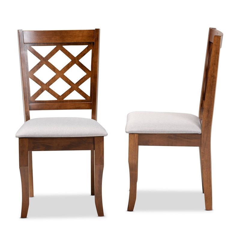 Set of 2 Verner Dining Chairs Gray/Walnut - Baxton Studio: Upholstered, Armless, Wood Frame, Contemporary Design, 4 of 9