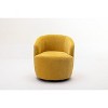 TOAOTBNBO 360° Swivel Accent Chair with Chenille Fabric, Circular Reading Chair for Shopping Mall Barrel Armchair with Wooden Frame, Light Yellow - 2 of 4