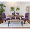 NicBex  6-Piece Wooden Dining Set,Mid-Century Modern Kitchen Table with 4 Upholstered Tufted Side Chair and Bench,Metal Legs - 2 of 4