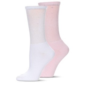 Wellfit 2 Pair Unisex Diabetic Full Cushion Crew Socks - 1 of 3