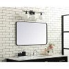 Elegant Lighting Soft corner metal rectangular mirror 24x40 inch in Black - 3 of 4