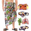 LA LEELA Men's Summer Long Vacation Sarong Beachwear Holidays Wrap Lava Lava Beach Cover Up Sarongs For Men One Size Black, Tree - 2 of 4