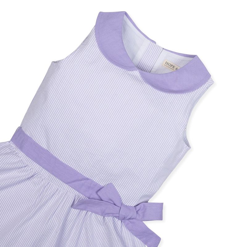 Hope & Henry Girls' Peter Pan Collar Seersucker Dress, Toddler, 5 of 8