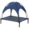 PawHut Elevated Portable Dog Cot Pet Bed with UV Protection Canopy Shade, 30 inch, Dark Blue - 4 of 4