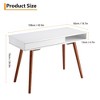 42 Inch Modern Simple Home Office Writing Desk, Mid Century Computer Desk with Drawer and Open Storage Cubby - 3 of 4