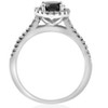 Pompeii3 1 1/3 ct Black & White Halo Diamond Engagement Ring 14k White Gold - 2 of 4