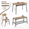 Resenkos Kitchen Table and Chairs Sets,Dining Table Set,4 Piece Dining Table Set for 4 Metal Frame with Bench and 2 Chairs-Brown - 3 of 4