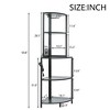Runesay Black 5 Tier Narrow Bookshelf with USB Plug and Glass Holder, Tall Standing Shelf for Wall Corner - 2 of 4