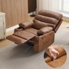 PU Leather Extra Wide Manual Recliner for Adults, 1.5X Sponge Comfort Arm and Back, for Living Room, Bedroom - 2 of 4