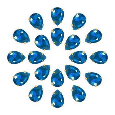 Unique Bargains Glass Craft Embellishments Flat Back Four Claws Teardrop Gems 20 Pcs