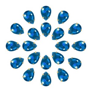 Unique Bargains Glass Craft Embellishments Flat Back Four Claws Teardrop Gems 20 Pcs - 1 of 4