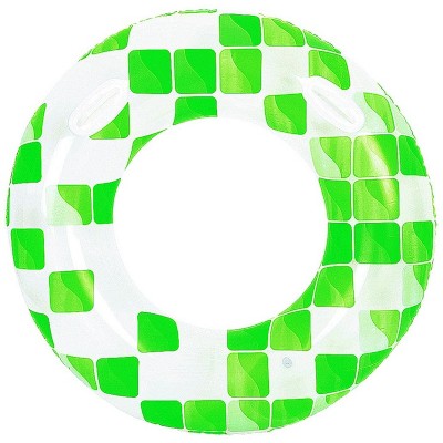 Pool Central Inflatable Geometric Inner Tube Swimming Pool Ring - 47" - Green