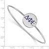 Black Bow Jewelry Sterling Silver Delta Phi Epsilon Greek Life Bangle Bracelet 7 Inch - 2 of 4
