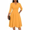 Clotth Women's Midi Dress - 3/4 Sleeve V Neck, A-Line Fit and Flare, Cocktail Wedding Guest Work Dress with Pockets - 2 of 4