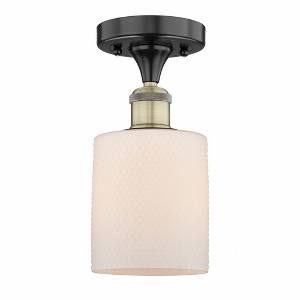 Cobbleskill - 1 Light Semi-Flush Mount In Art Deco Style-9.75 Inches Tall and 5 Inches Wide - 1 of 1
