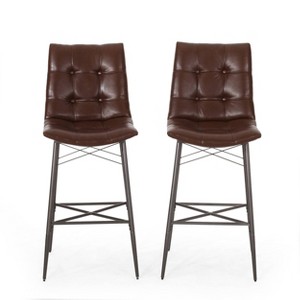 2pc Pineview Contemporary Tufted Counter Height Barstools - Christopher Knight Home - 1 of 4