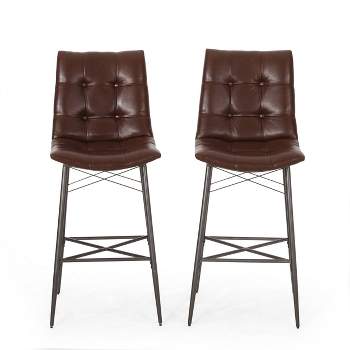 2pc Pineview Contemporary Tufted Counter Height Barstools - Christopher Knight Home
