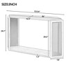 HDZNVF Narrow Console Table with Unique Irregular Top Design, Entryway Table with Open Shelf, Black - 4 of 4