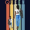 Junior's Design By Humans Mother's Day Black Mom Queen Retro Stripes By duron4 T-Shirt - 2 of 2