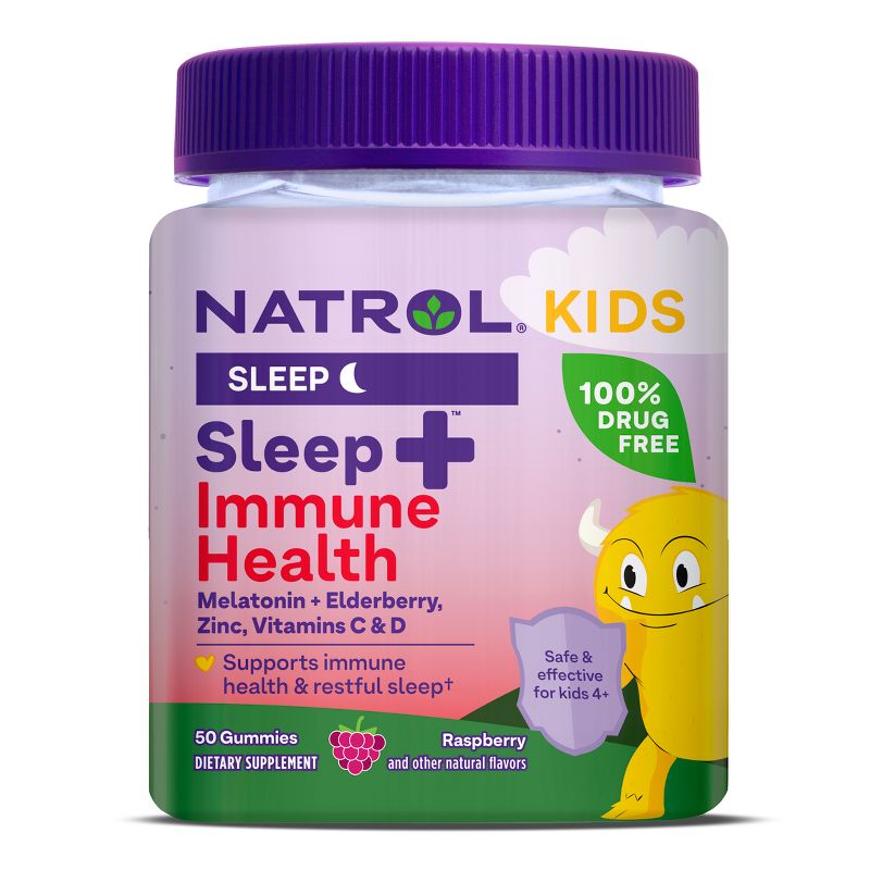 Natrol Kids&#39; Sleep + Immune Health Sleep Aid Gummies - Berry - 50ct, 1 of 13