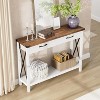 Coucheta 43'' Entryway Console Table , Narrow Sofa Table with Storage Drawer & Shelf, Metal Frame, Industrial Farmhouse Style - 4 of 4