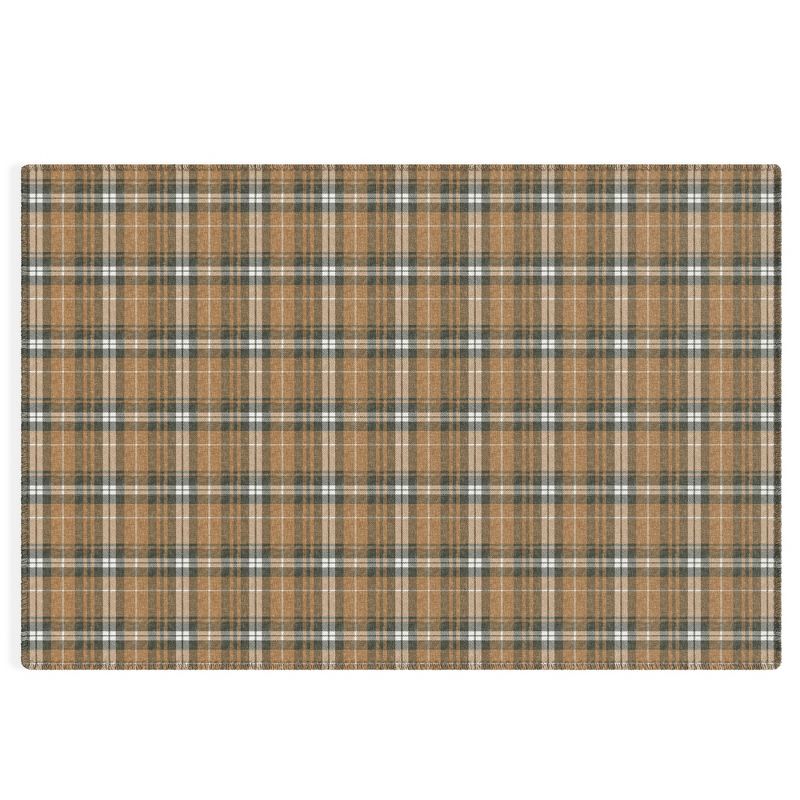 Little Arrow Design Co fall plaid brown olive Rug - Deny Designs, 1 of 4