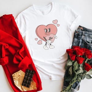 Simply Sage Market Women's Be Mine Heart Cartoon Short Sleeve Graphic Tee - 1 of 4