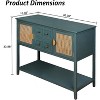 Jojoka 46" Retro Console Table, Entryway Table, Sideboard Buffet Cabinet Behind Couch with Storage 2 Drawers,Green - 2 of 4