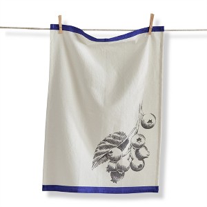 tag Bright Border Blueberry Cotton Flax Dishtowel White Multi 26x18 in ...