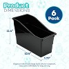 4E's Novelty 6 Pack Large Book Bin with Labels, Durable Black Book Bins for Classroom, Large Plastic Bins for Books, Sturdy Containers for Books - 2 of 4
