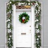 6FT Christmas Garland,Artificial Christmas Garland with Pine Cones Poinsettia,Cordless Xmas Garland for Fireplace Mantle Stairecase - 2 of 4