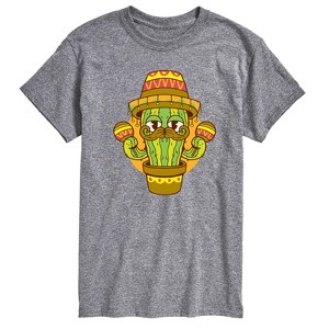 Men's - Instant Message - Cactus Sombrero Short Sleeve Graphic T-Shirt - 1 of 4