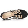 Allegra K Women's Cage Strappy Back Zipper Gladiators Chunky Heels Sandals - 4 of 4