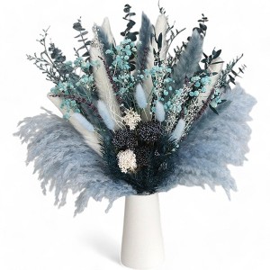 Alilang Decorative Mixed Dried Flower Bouquet with Textured Accents for Home Decoration, 17 Inches - Blue - 1 of 4