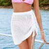 Women's White Crochet Ruched Cover-Up Mini Skirt - Cupshe - 4 of 4