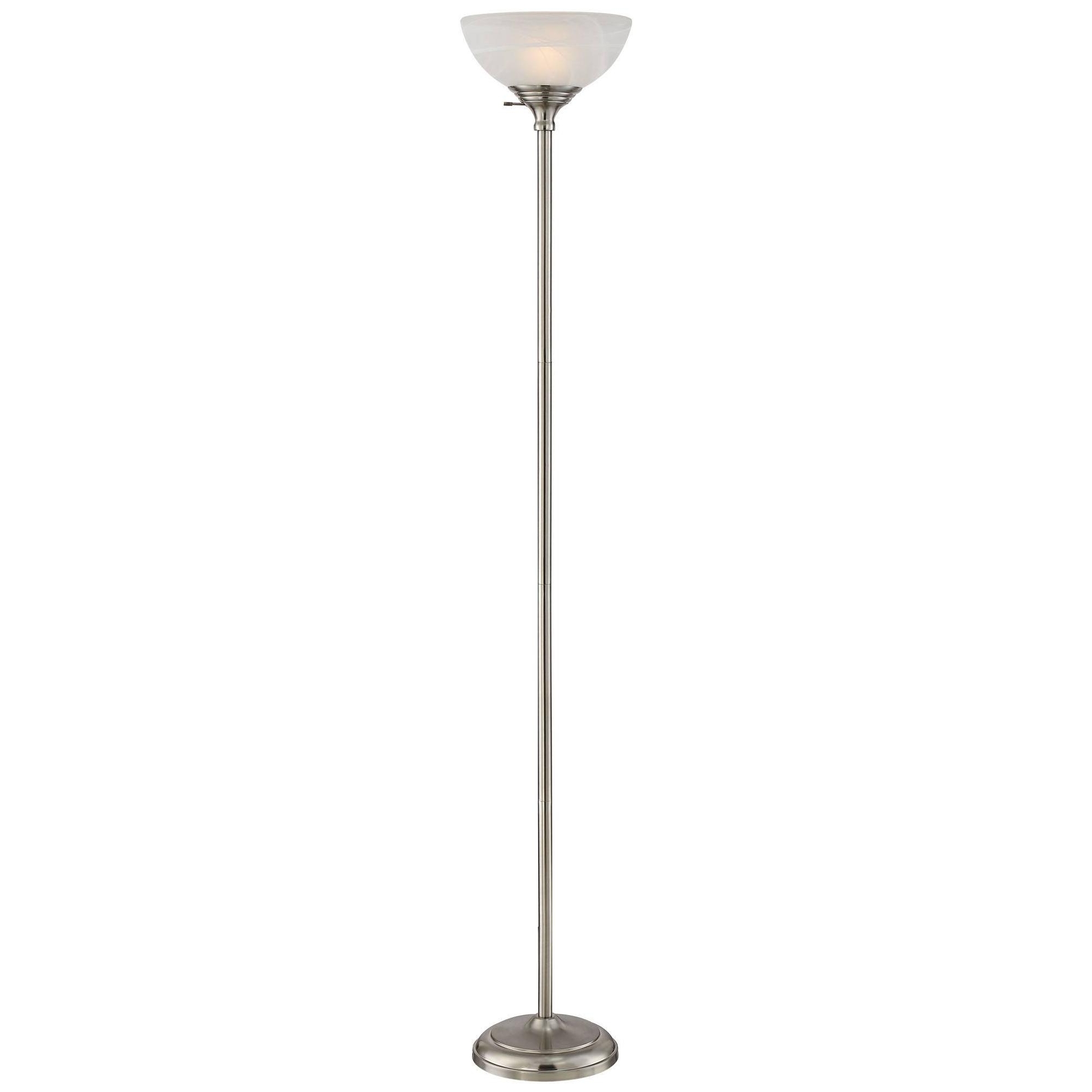 360 Lighting Maddox Modern Torchiere Floor Lamp 71" Tall Satin Nickel Silver Metal Alabaster Glass Shade for Living Room Bedroom Office House Home