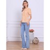 INSPIRE CHIC Women's Plaid Puff Short Sleeve Button Down Peter Pan Collar Shirt - 3 of 4