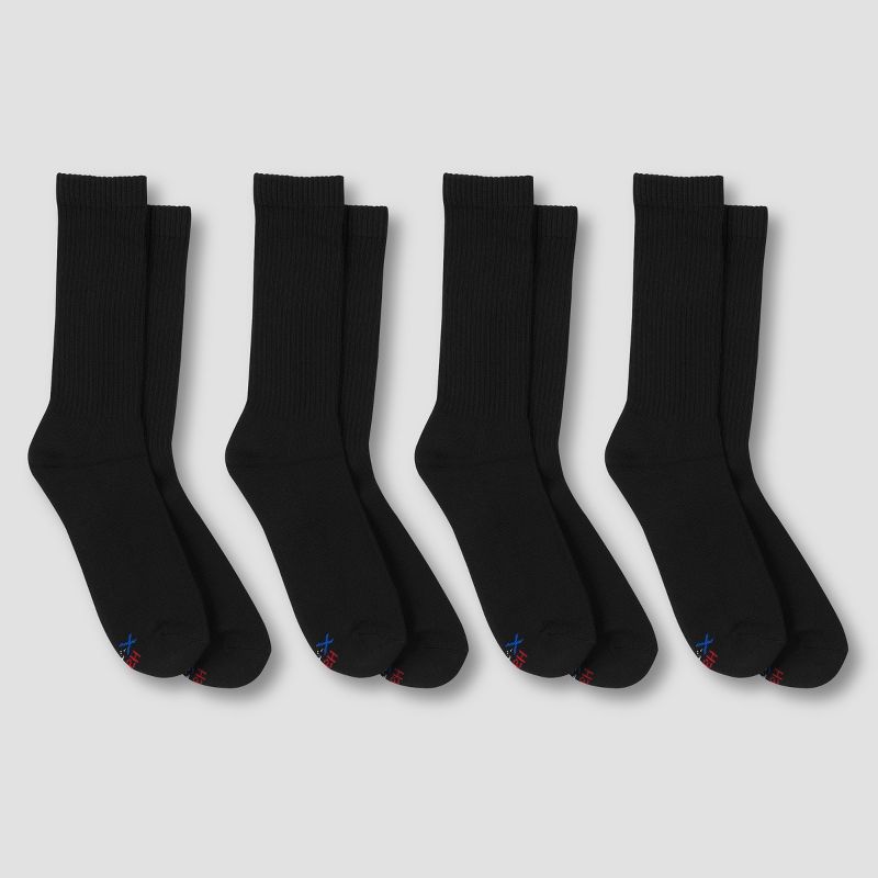 Hanes Premium Men's 4pk Cushion Casual Socks - Black 6-12, 3 of 6