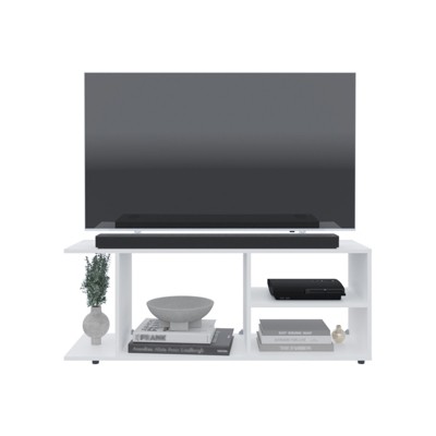 FONTOI TV Stand for TV up to 60" with 5 Open Shelves, Entertainment Center for Living Room, White, 47.4"*17.8"*13.7"