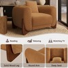 Boucle Chair, Upholstered Accent Chair Tilted Wooden Leg with Durable Comfy Boucle Thick Cushion & Pillow for Living Room - 4 of 4