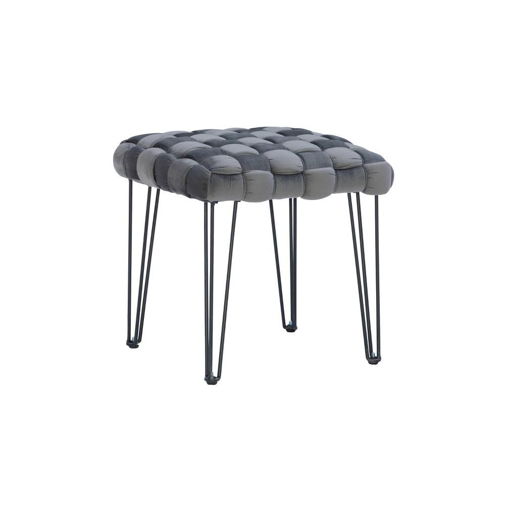 Kylie Square Ottoman Stool Gray - Linon