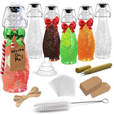 Nevlers 8.5 oz Textured Teardrop Swing Top Glass Bottle Set