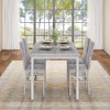 Hooseng Modern Style 5-Piece Dining Room Table And Chairs Set, Faux Marble MDF Table Top and Velvet Upholstered Chairs Dining Table Set for 4 - 3 of 4